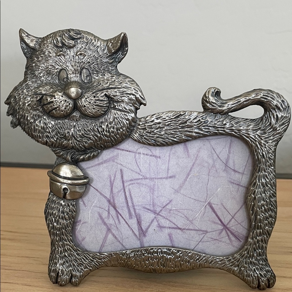 Applause Design Pewter Cat Figurine Frame